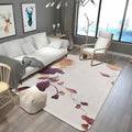 Avtoit | Stylish Leaf Pattern Carpet Blue and Gray Oriental Carpet Polyester Machine Washable Non-Slip Carpet for Living Room