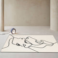 Avtoit | Creative Scandinavian Area Rug Beige Abstract Rug Pet-Friendly Non-Slip Washable Carpet for Decoration