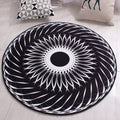 Avtoit | Black and White Moroccan Carpet Polyester Flower Pattern Carpet Pet Friendly Washable Non-Slip Back Carpet for Decoration
