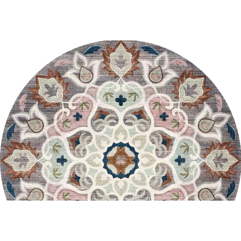 Avtoit | Bohemian Floral Pattern Rug Multicolor Polyester Rug Machine Washable Non-Slip Back Rug for Living Room
