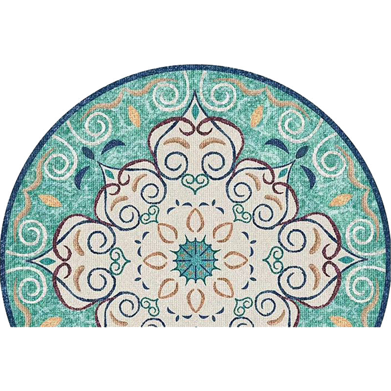 Avtoit | Bohemian Floral Pattern Rug Multicolor Polyester Rug Machine Washable Non-Slip Back Rug for Living Room