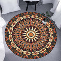 Avtoit | Moroccan Circle Pattern Carpet with Flower Multicolor Polyester Carpet Washable Pet Friendly Non-Slip Rug for Living Room