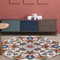 Avtoit | Stylish Tribal Flower Pattern Rug Multicolored Moroccan Rug Polyester Pet Friendly Non-Slip Back Washable Rug for the Living Room