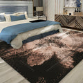 Avtoit | Moroccan Azulejo Pattern Carpet Black Multicolor Polyester Carpet Washable Pet Friendly Non-Slip Carpet for Living Room