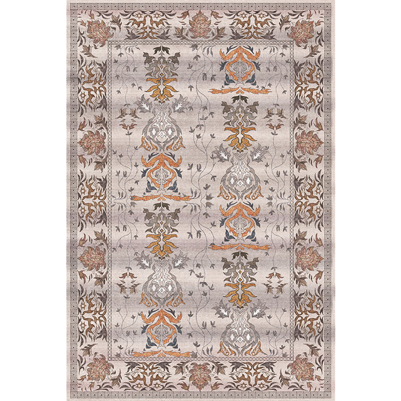 Avtoit | Pink Shabby Chic Carpet Polyester Tribal Floral Pattern Carpet Pet-Friendly Washable Non-Slip Back Carpet for Decoration