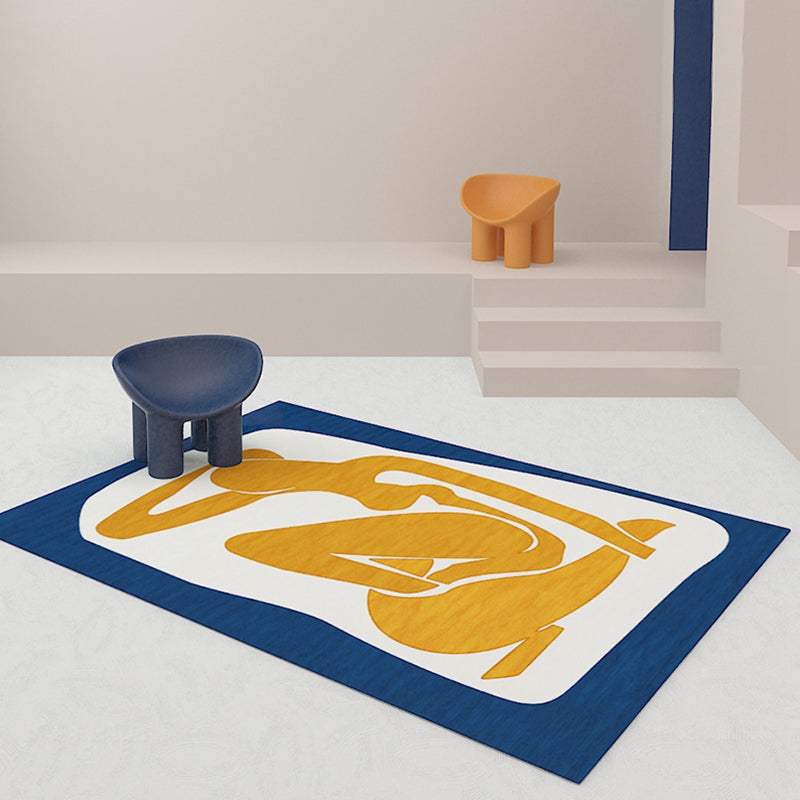 Avtoit | Unique Brown Modernist Carpet Polyester Abstract Carpet Washable Pet-Friendly Non-Slip Rug for Living Room