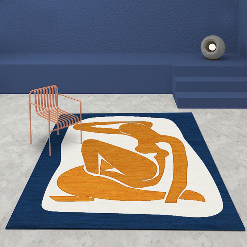 Avtoit | Unique Brown Modernist Carpet Polyester Abstract Carpet Washable Pet-Friendly Non-Slip Rug for Living Room