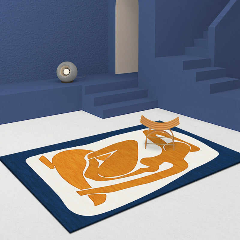 Avtoit | Unique Brown Modernist Carpet Polyester Abstract Carpet Washable Pet-Friendly Non-Slip Rug for Living Room