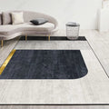 Avtoit | Modernist Geometric Pattern Rug with Strips Multicolor Polyester Rug Non-Slip Back Washable Pet Friendly Carpet for Home