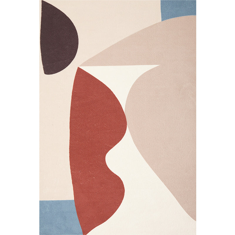 Avtoit | Unique Multicolor Modernist Carpet Polyester Color Block Carpet Washable Pet Friendly Non-Slip Rug for Living Room