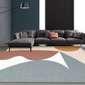 Avtoit | Unique Multicolor Modernist Carpet Polyester Color Block Carpet Washable Pet Friendly Non-Slip Rug for Living Room