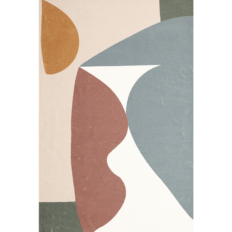 Avtoit | Unique Multicolor Modernist Carpet Polyester Color Block Carpet Washable Pet Friendly Non-Slip Rug for Living Room