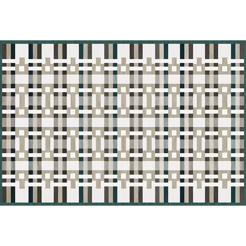 Avtoit | Simple Multicolor Modernist Carpet Polyester Geometric and Checkered Pattern Carpet Washable Pet-Friendly Non-Slip Carpet for the Living Room