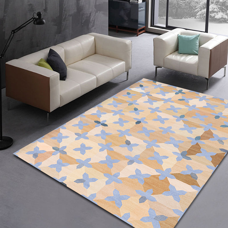 Avtoit | Simple Multicolor Modernist Carpet Polyester Geometric and Checkered Pattern Carpet Washable Pet-Friendly Non-Slip Carpet for the Living Room