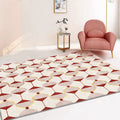 Avtoit | Novelty Geometric Pattern Rug Red Polyester Rug Non-Slip Back Washable Pet-Friendly Rug for Home