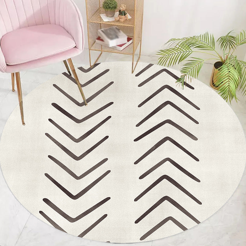 Avtoit | Geometric and striped pattern carpet polyester modern carpet washable non-slip pet-friendly carpet for the living room
