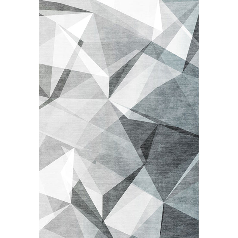 Avtoit | Gray geometric pattern rug polyester modern rug washable non-slip pet-friendly rug for the living room