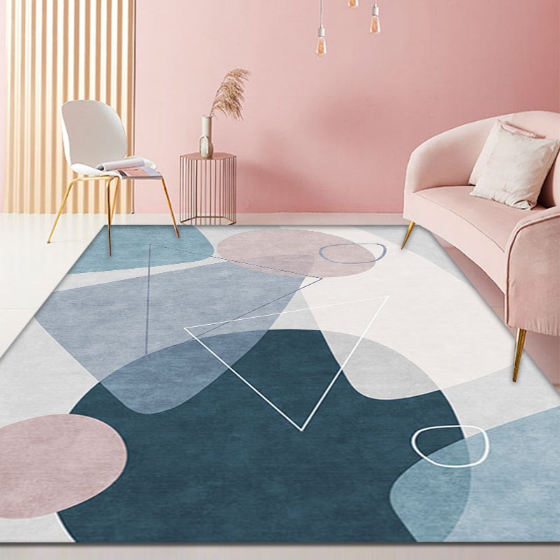 Avtoit | Green and Gray Color Block Carpet Polyester Modern Carpet Washable Non-Slip Pet-Friendly Area Rug for the Living Room