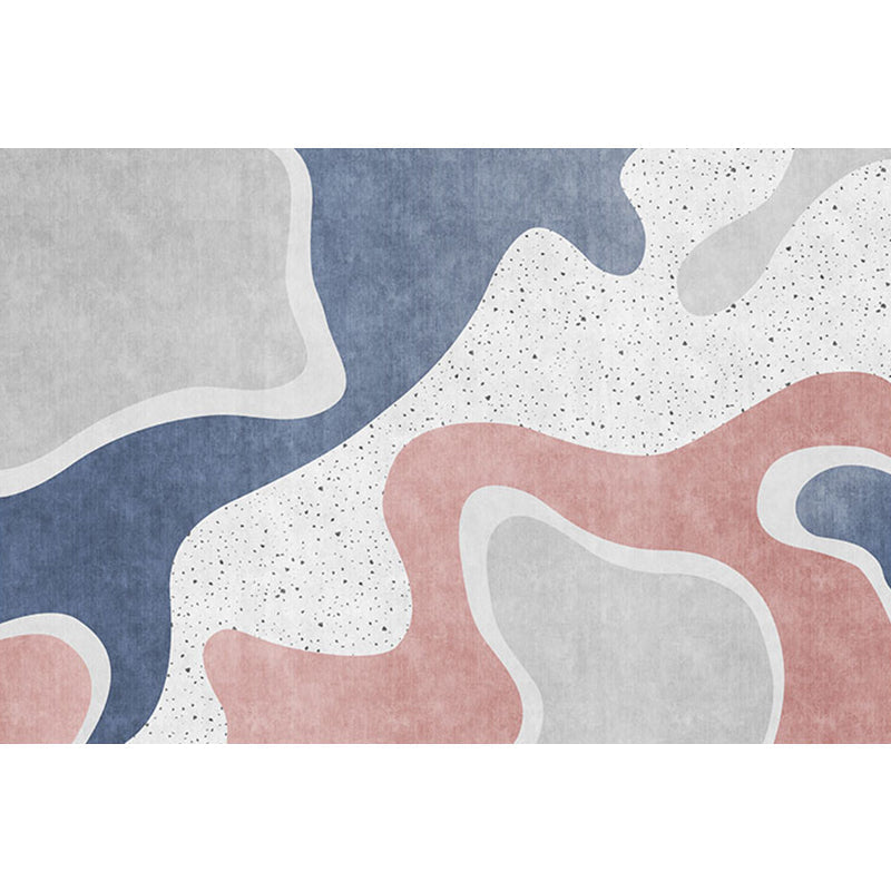Avtoit | Pink and Blue Color Block Rug Polyester Modern Rug Washable Non-Slip Pet-Friendly Area Rug for the Living Room
