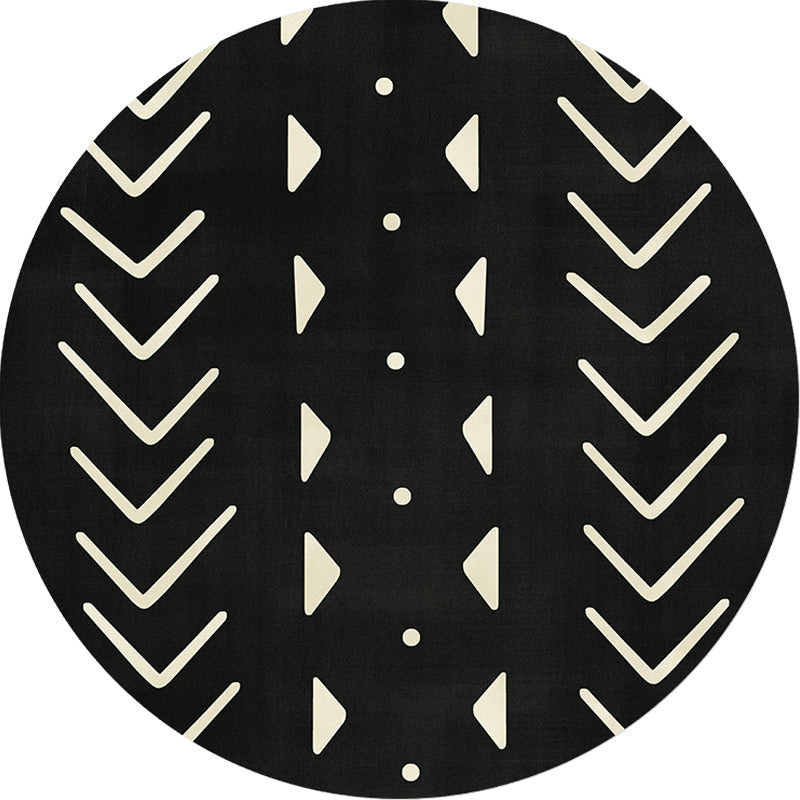 Avtoit | Modernist geometric pattern rug with stripes black and yellow polyester rug non-slip backing washable pet-friendly rug for the bedroom