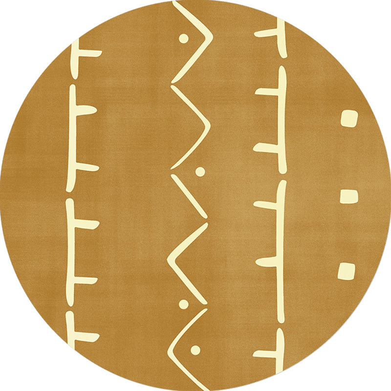 Avtoit | Modernist geometric pattern rug with stripes black and yellow polyester rug non-slip backing washable pet-friendly rug for the bedroom