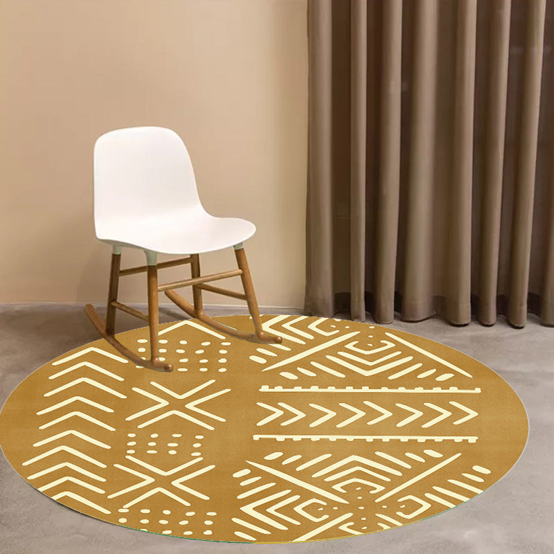 Avtoit | Modernist geometric pattern rug with stripes black and yellow polyester rug non-slip backing washable pet-friendly rug for the bedroom