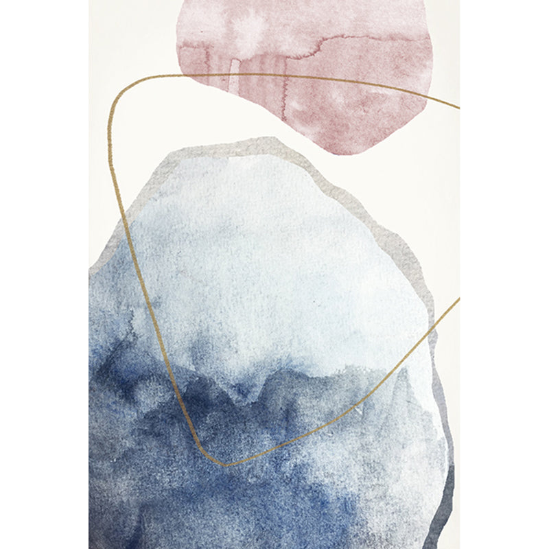 Avtoit | Unique blue modernist carpet Polyester color block rug washable pet-friendly non-slip rug for the living room