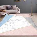 Avtoit | Stylish Modernism Carpet Pink and White Geometric Pattern Carpet Pet Friendly Non-Slip Washable Area Rug for Decoration