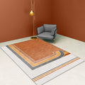 Avtoit | Novelty Geometric Pattern Rug with Checkered Pattern Orange Polyester Rug Non-Slip Back Washable Pet-Friendly Rug for Home
