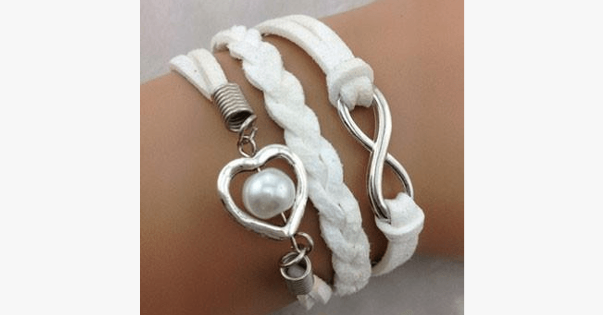 Avtoit | Infinity Pearl Heart Bracelet - For connections that last forever