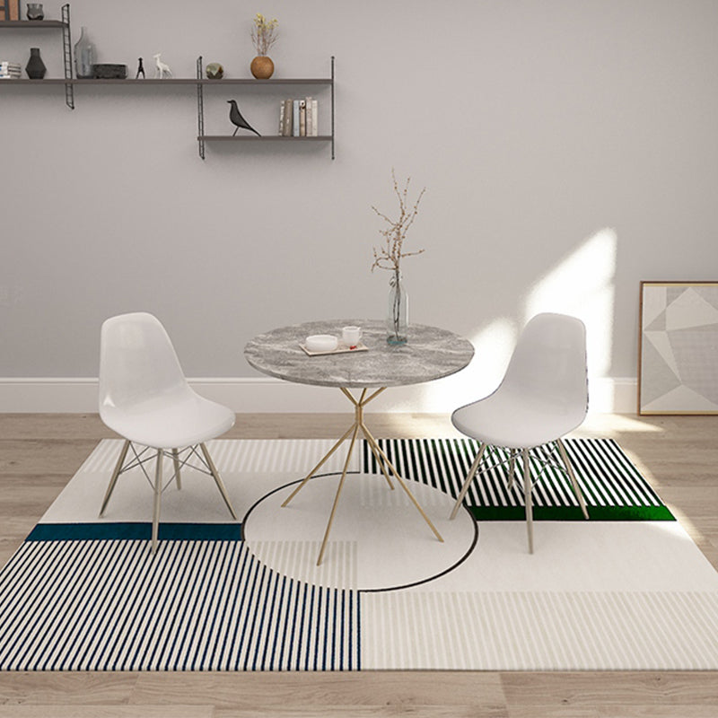 Avtoit | Funky Modernism Rug Green and Gray Geometric and Checkered Pattern Rug Pet Friendly Non-Slip Washable Area Rug for Decoration