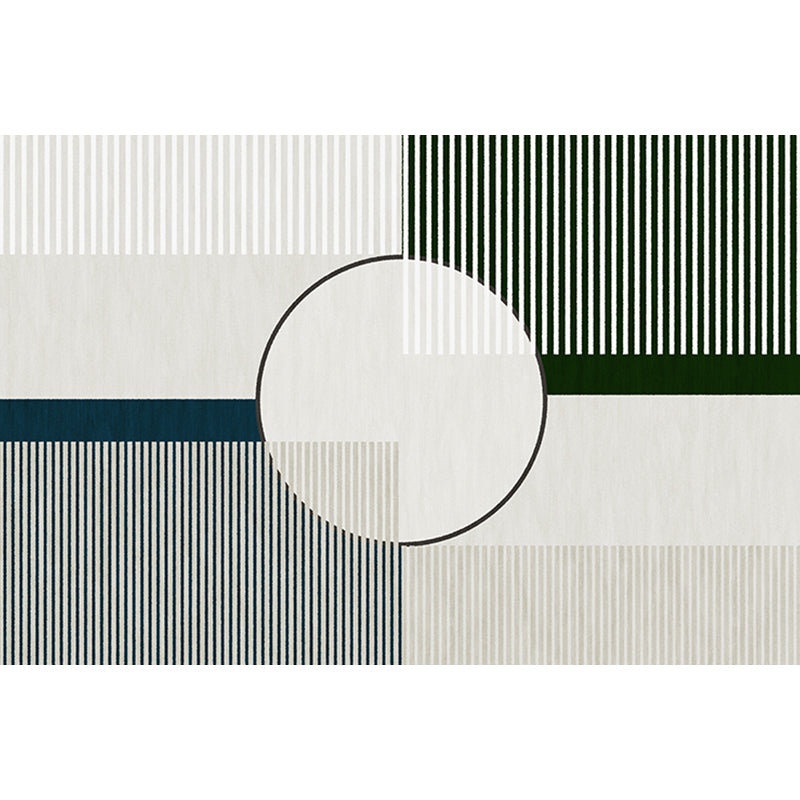 Avtoit | Funky Modernism Rug Green and Gray Geometric and Checkered Pattern Rug Pet Friendly Non-Slip Washable Area Rug for Decoration