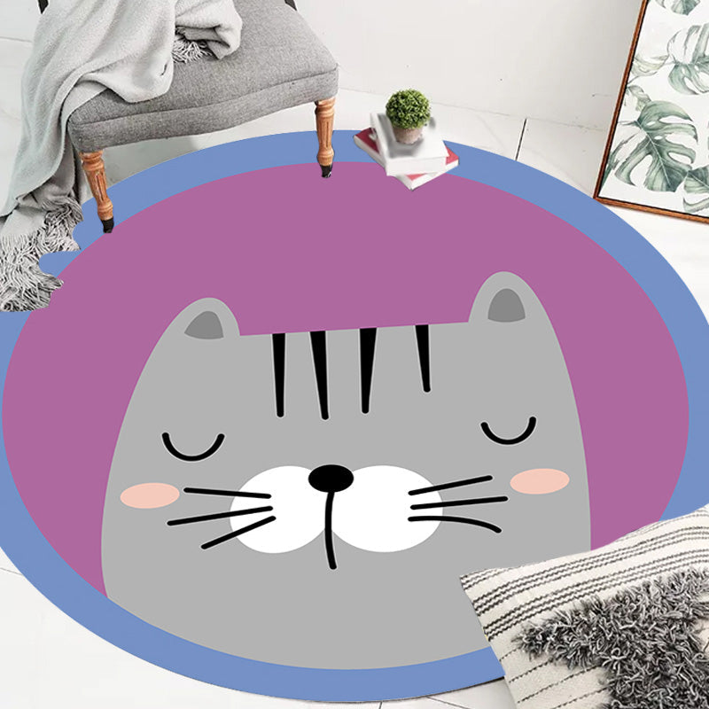 Avtoit | Kids Animal pattern Carpet Multicolor Polyester Carpet Non-Slip Back Washable Pet-Friendly Carpet for Bedroom