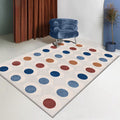 Avtoit | Novelty Circles Pattern Rug Multicolor Polyester Rug Non-Slip Back Washable Pet-Friendly Rug for Home