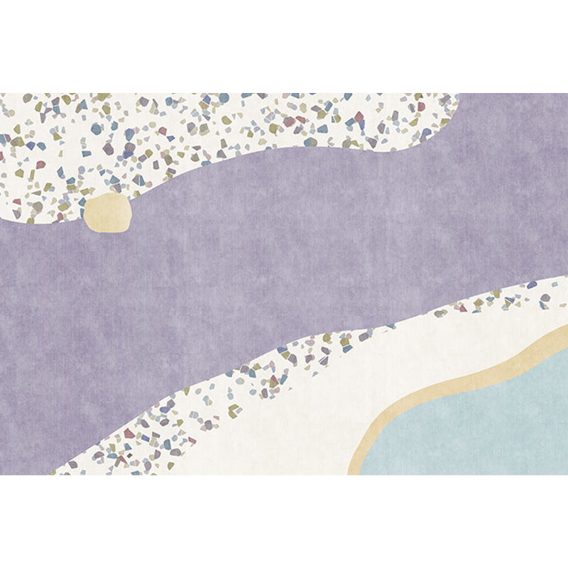 Avtoit | Purple Edged Carpet Polyester Modern Carpet Washable Non-Slip Pet-Friendly Area Rug for the Living Room
