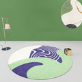 Avtoit | Stylish Green Modernist Carpet Polyester Color Block Carpet Washable Pet-Friendly Non-Slip Carpet for Living Room