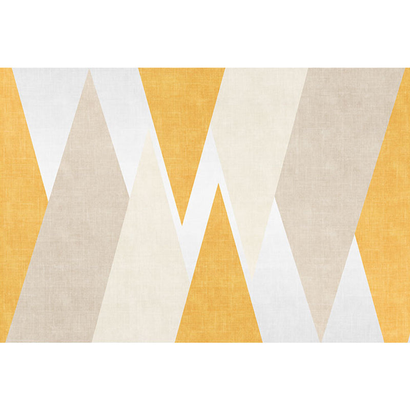 Avtoit | Yellow geometric patterned carpet polyester modern carpet washable non-slip pet-friendly carpet for the living room