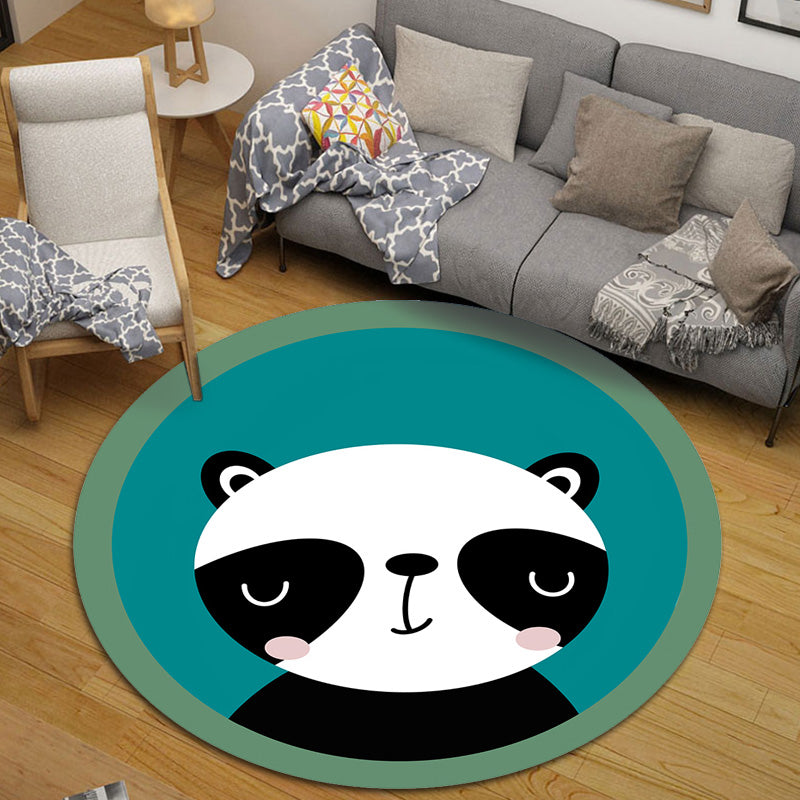 Avtoit | Multicolor Animal Pattern Rug Polyester Kids Rug Washable Non-Slip Pet-Friendly Rug for Children's Room