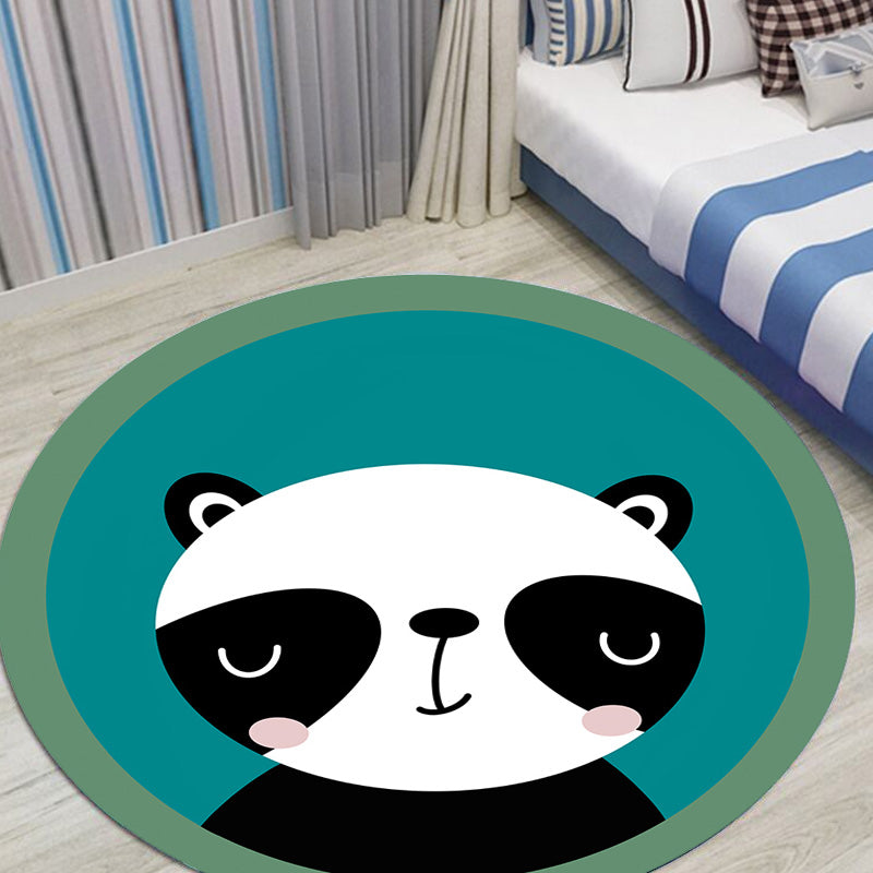 Avtoit | Multicolor Animal Pattern Rug Polyester Kids Rug Washable Non-Slip Pet-Friendly Rug for Children's Room