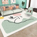 Avtoit | Stylish Green Modernist Area Rug Polyester Abstract Rug Washable Pet-Friendly Non-Slip Carpet for Living Room