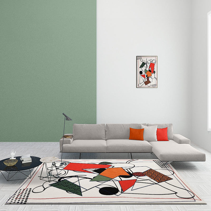 Avtoit | Multicolor Abstract Rug Polyester Modern Rug Washable Non-Slip Pet-Friendly Rug for the Living Room