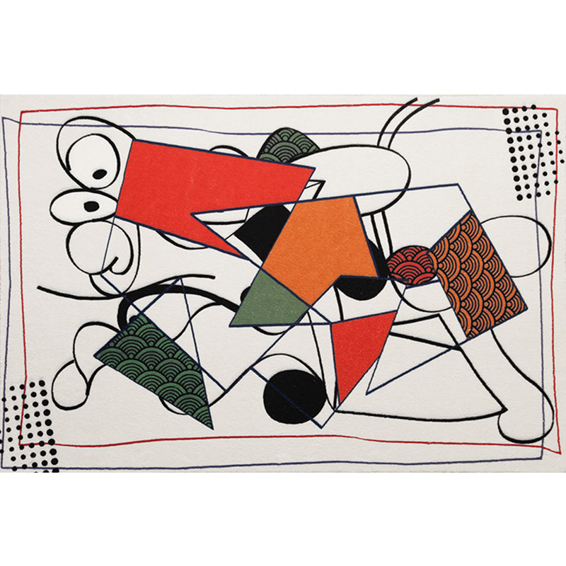Avtoit | Multicolor Abstract Rug Polyester Modern Rug Washable Non-Slip Pet-Friendly Rug for the Living Room