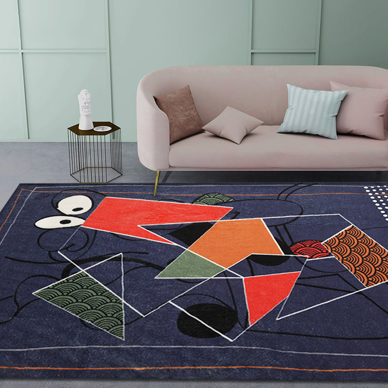 Avtoit | Multicolor Abstract Rug Polyester Modern Rug Washable Non-Slip Pet-Friendly Rug for the Living Room