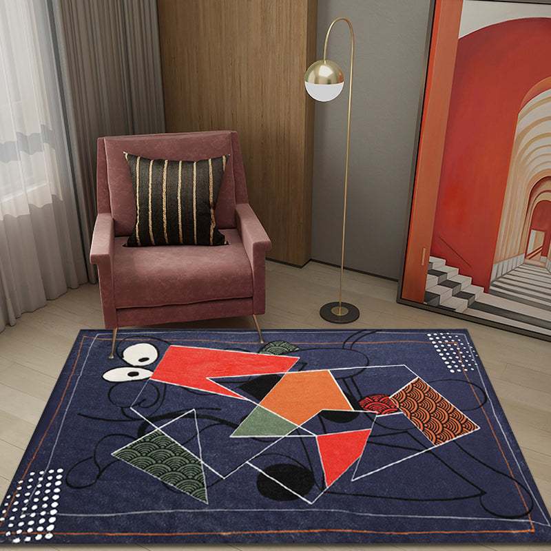 Avtoit | Multicolor Abstract Rug Polyester Modern Rug Washable Non-Slip Pet-Friendly Rug for the Living Room