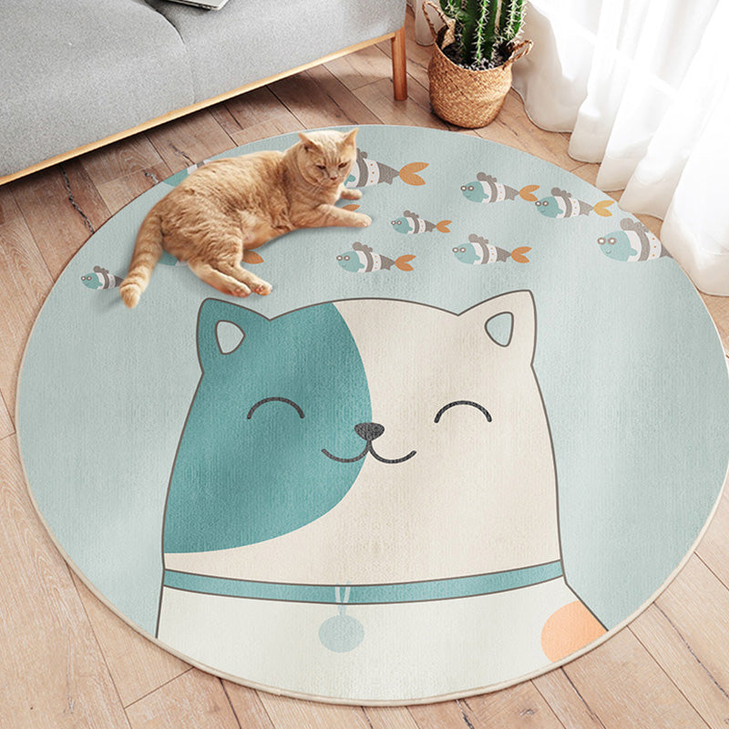 Avtoit | Unique Multicolor Kids Rug Polyester Animal Pattern Rug Washable Pet-Friendly Non-Slip Carpet for the Children's Room