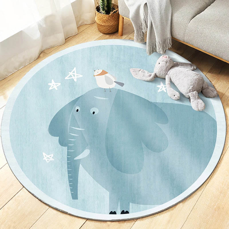Avtoit | Unique Multicolor Kids Rug Polyester Animal Pattern Rug Washable Pet-Friendly Non-Slip Carpet for the Children's Room