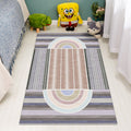 Avtoit | Casual Modernism Rug Brown Striped Pattern Rug Pet Friendly Non-Slip Washable Rug for Decoration
