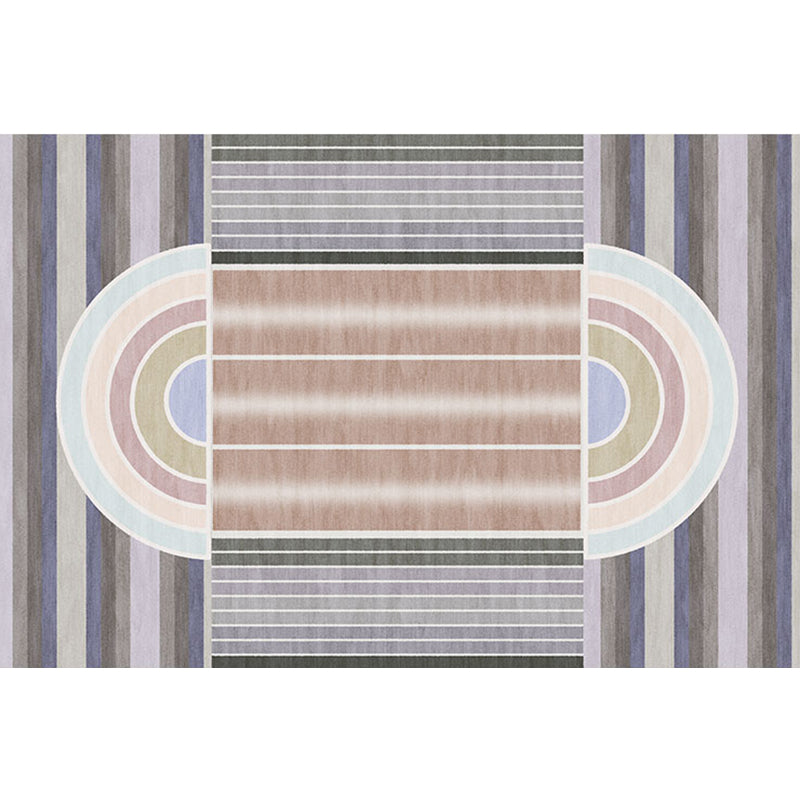 Avtoit | Casual Modernism Rug Brown Striped Pattern Rug Pet Friendly Non-Slip Washable Rug for Decoration