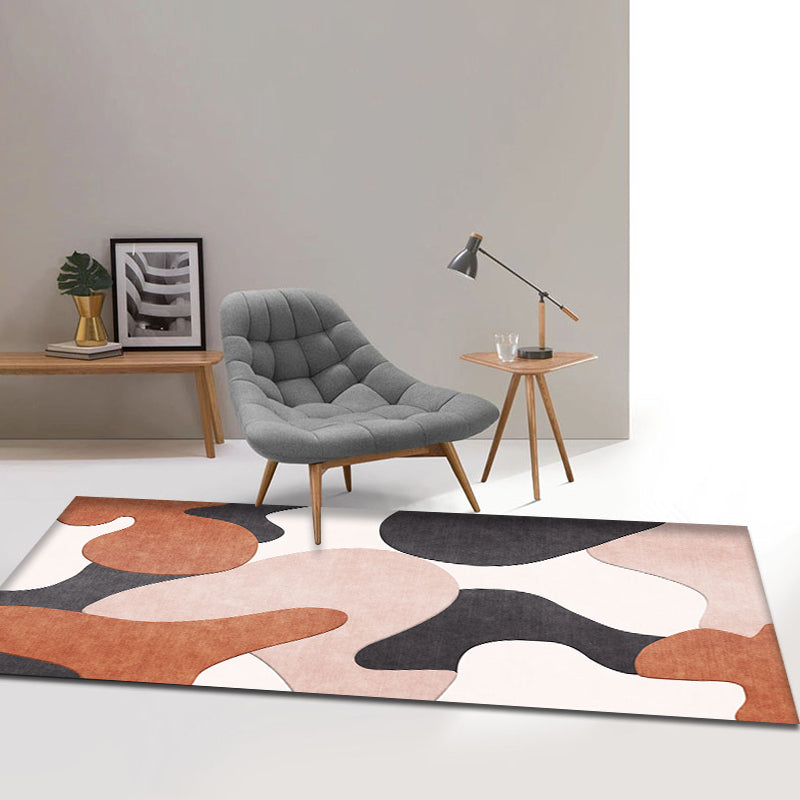 Avtoit | Modern Colorblock Rug Multicolored Polyester Rug Non-slip Backing Washable Pet-friendly Rug for Home