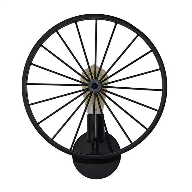 Avtoit | 1 Bulb Metal Wall Lighting Vintage Black Version Wheel Restaurant Wall Lamp
